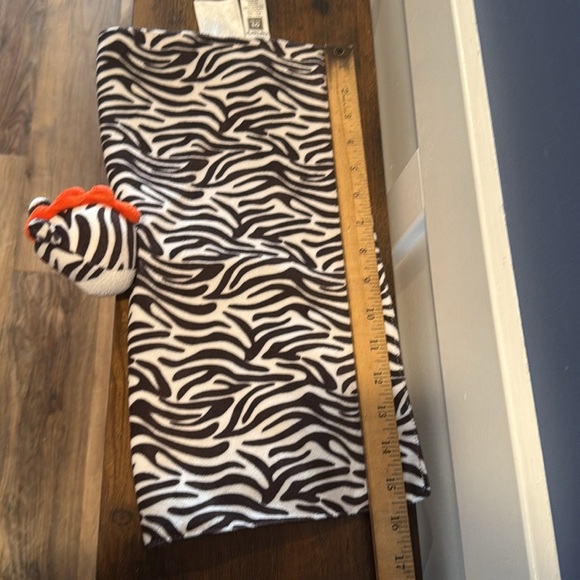 Carter's OS Zebra Lovey Security Blanket Rattle Brown White Satin Plush - Picture 8 of 8